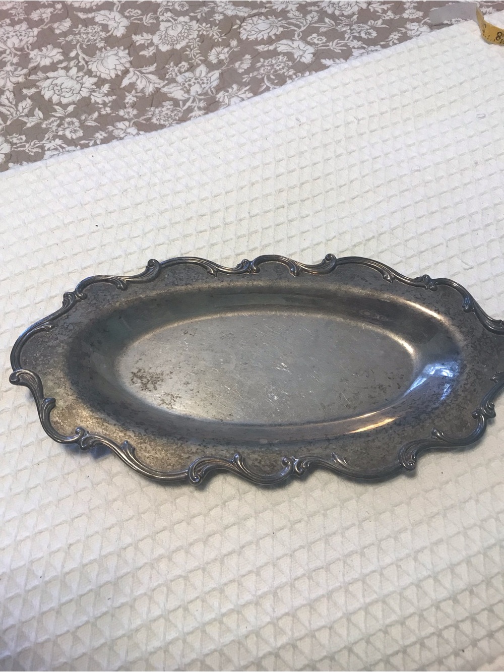 Ornate Vintage-Style Silver Plated Serving Tray
